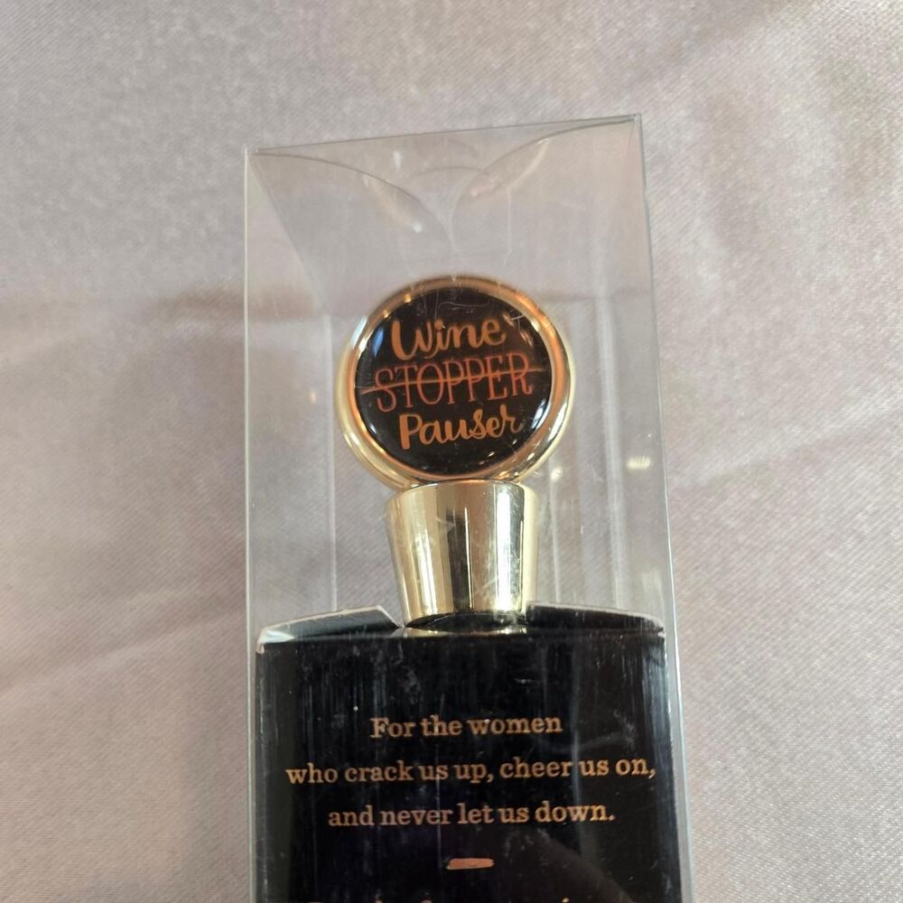 Hallmark Black and Gold Friends Wine Stopper